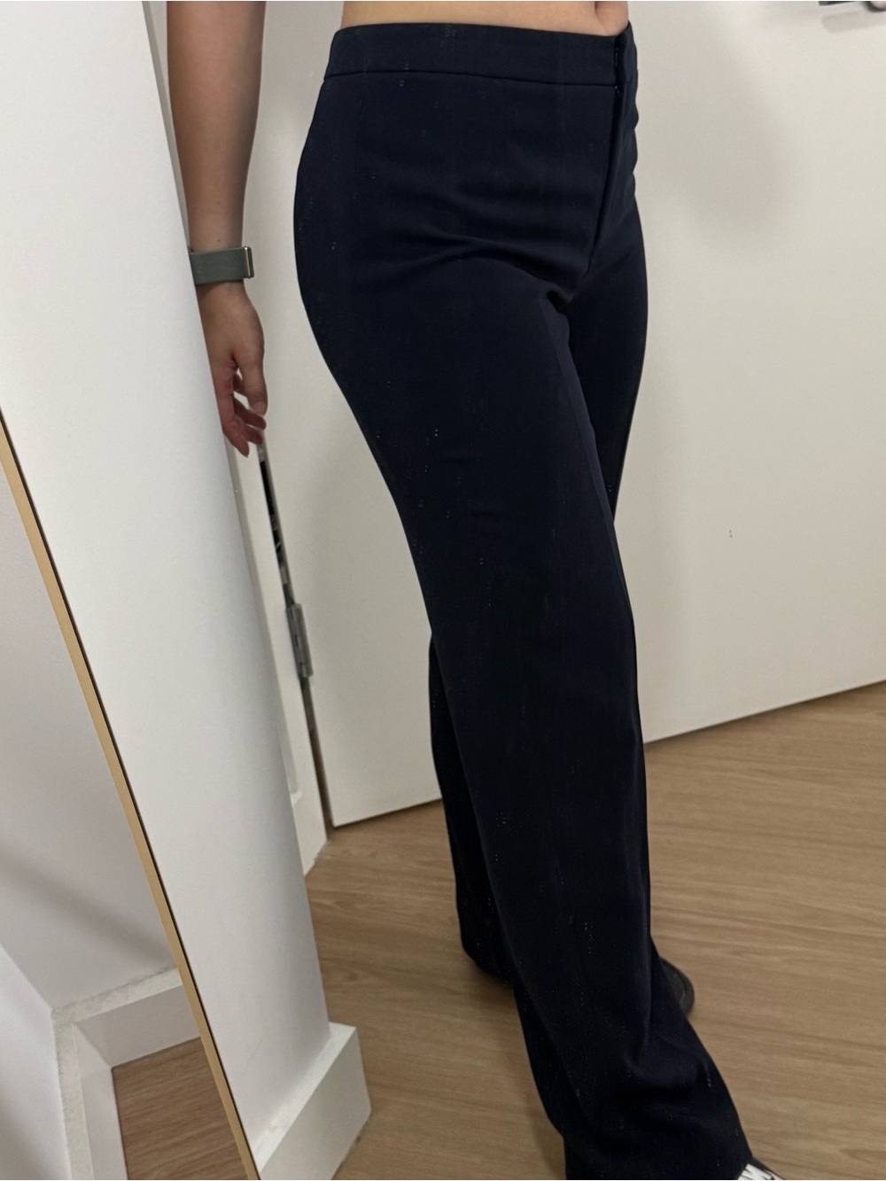 Kasper Classic Navy Blue Wide-Leg Dress Pants/Trousers